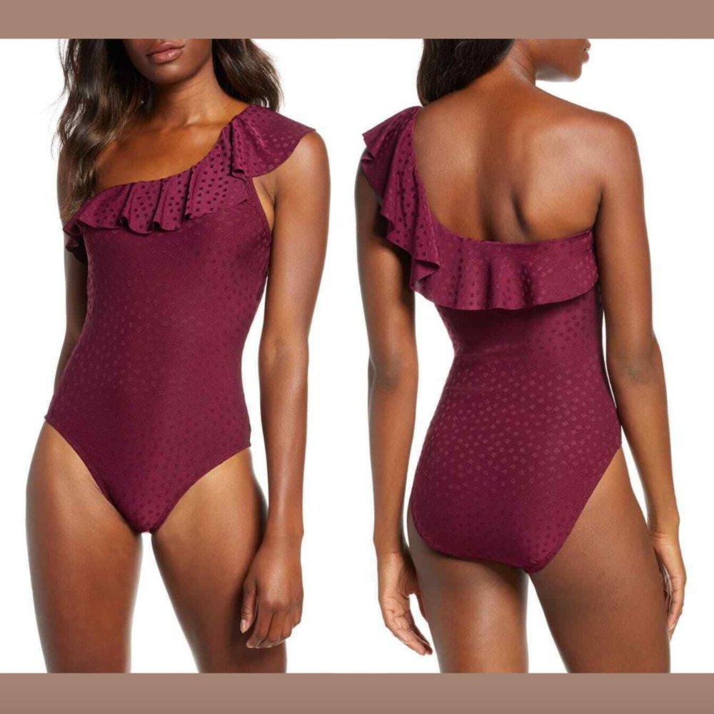 NEW! $158 Robin Piconne Julianna One-Shoulder‎ One-Piece Swimsuit [ SZ 8 ] #3938
